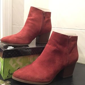 Burgundy Suede Booties